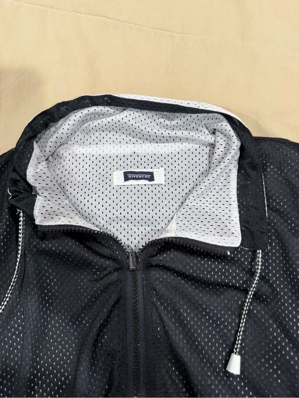 Givenchy Black Windbreaker with Light Gray Mesh Lining